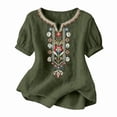 thumbnail image 4 of CONZONE Womens Summer Cotton Linen T-Shirts Short Sleeve T Shirts for Women Casual V Neck Graphic Lightweight Tees Soft Cozy Dailywear, 4 of 4