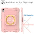 thumbnail image 3 of SaniMore for iPad 10th Generation 10.9" 2022 Kids Case, Multi-Functional Cover with Handle Shoulder Strap & 360° Rotatable Kickstand Pencil Holder Shockproof Protective Shell, Rosegold, 3 of 9