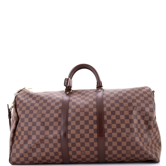 Pre-Owned Keepall Bandouliere Bag Damier 55 By Rebag