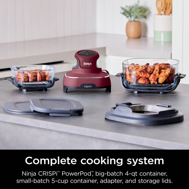 Ninja Crispi 3-in-1 Portable Air Fryer, 4 Qt & 5 Cup Containers