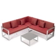thumbnail image 2 of LeisureMod Chelsea White Sectional With Adjustable Headrest & Coffee Table With Cushions, 2 of 15