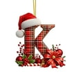 thumbnail image 4 of Christmas Tree Ornaments 2D Acrylic Monogram Pendants With Santa Hat 26 Letters Hanging Decorations For DIY Crafts And Home Decor, 4 of 5