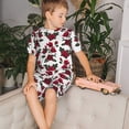 thumbnail image 4 of Balery Rose Flowers Conjunto de Pijama Infantil de Manga Corta con Estampado – Ropa de Dormir de Algodón Suave-4X-Large, 4 of 6