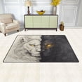 thumbnail image 2 of WOBOGO Black and White Lion Carpet Non-Slip Rugs Soft Doormat 60×39in Living Dining Room Bedroom Decorative, 2 of 7