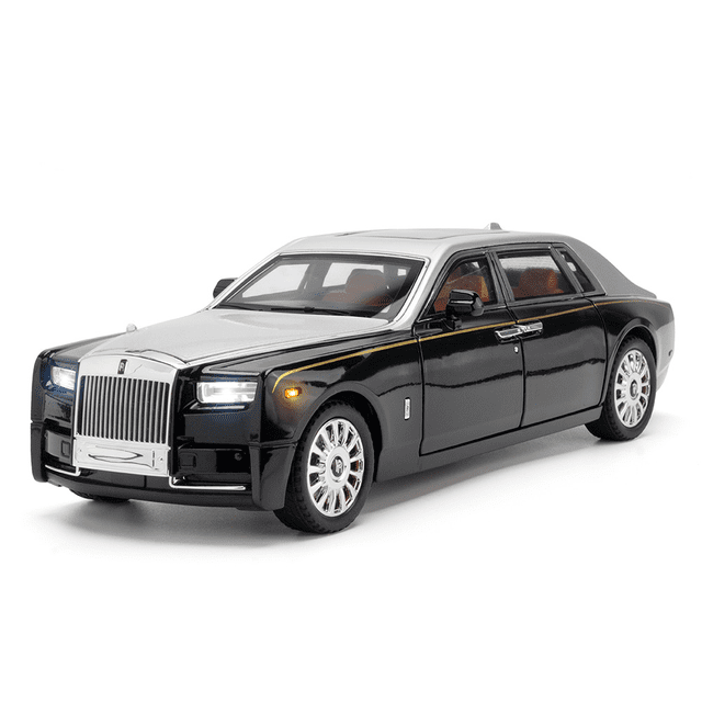 Simulación 1: 18 Colección y distribución de adornos de modelos de metal de automóviles de lujo de aleación Phantom de Rolls