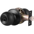 thumbnail image 1 of Entry Door knob with Lock  One Key-Way Entrance Door Knob Entry with Key Handle   Ball (Entry with Key  Polished Brass), 1 of 7