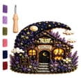 thumbnail image 2 of Linnome Whimsical Village Fabric Poke Art Kit Cottage No-Sew - Punch Needle Craft Set with 6 Styles & Guide - Relaxing Handmade Home Decor Craft Activity for Adults Beginners, 2 of 8