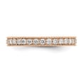 thumbnail image 3 of 14K Rose Gold Ring Band Eternity Diamond Round Polished 3 4CT Milgrain Edge , Size 6, 3 of 4