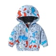 thumbnail image 1 of SYNPOS 2-7T Kid Boy Girl Lightweight Cartoon Hooded Jacket Lined Windbreaker, 1 of 12