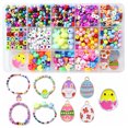 thumbnail image 2 of Decoraciones de Pascua, regalos de Pascua, juego de 15 cuentas con forma de conejito de Pascua, huevos, pollito de flores, patrón de color, accesorios de joyería para bricolaje, pulseras de cuentas, j, 2 of 6