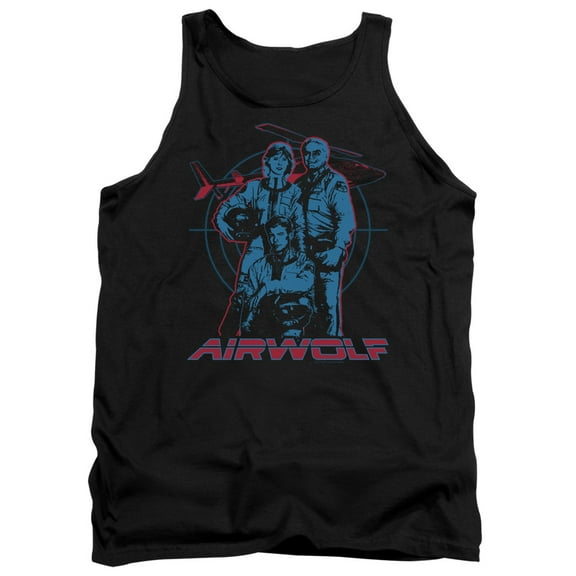 Airwolf Graphic Adult Tank Top Black Black