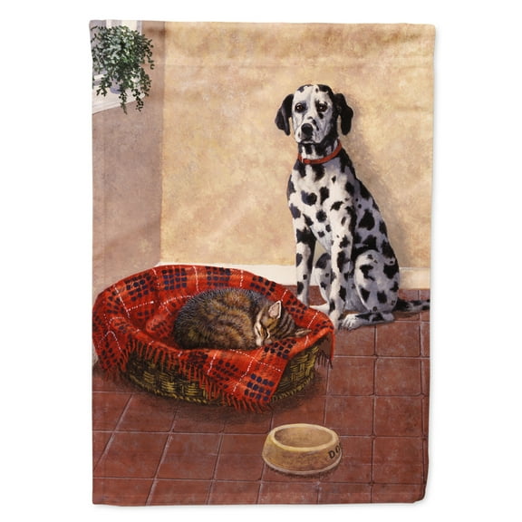 Carolines Treasures BDBA0305GF Dalmatian Somebody is in my bed Flag Garden Size Small multicolor