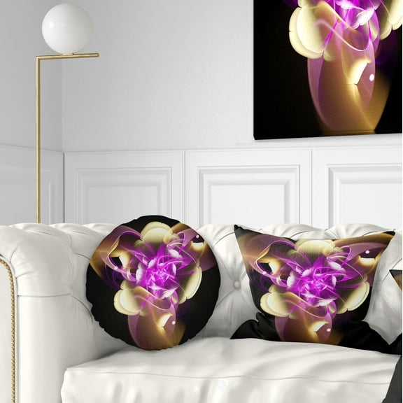 Designart 12" x 20" Abstract Purple Polyester Throw Pillow