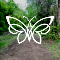 Unique Butterfly Vinyl Transfer Sticker Decal for Laptop/Car/Truck/Window/Bumper (Matte White, 4in x 2.3in)