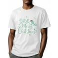 thumbnail image 6 of Merry Christmas Men's T Shirts Octopus Coral Santa Hat T-Shirt for Men Shell Starfish Ocean Crew Neck Tees Cotton Tops, White, S, 6 of 7