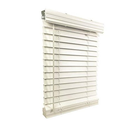 US Window And Floor 2" Faux Wood 38.5" W x 48" H, Inside Mount Cordless Blinds, White