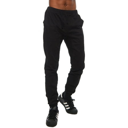 Blue Stretch Pants - Code One Mens Fashion Hip Hop Tapered Slim Fit Jogger Pants COJ-61-S-Black