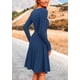 thumbnail image 2 of Vestido PRETTYGARDEN de Punto Acanalado Azul Oscuro de Manga Larga Talla S, 2 of 8