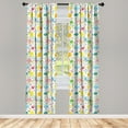 thumbnail image 3 of Ambesonne Birds Curtains, Colorful Birds and Flowers, Pair of 28"x95", Multicolor, 3 of 5