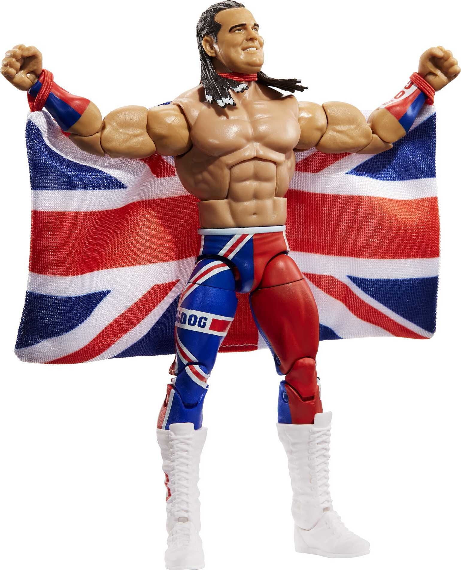 WWE British Bulldog Elite Collection Action Figure, 6-Inch Posable Collectible