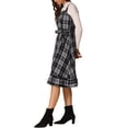 thumbnail image 4 of Vestido Vintage a Cuadros INSPIRE CHIC para Mujeres con Volantes, Sin Mangas, Cintura con Lazo, Vestido Tipo Pinafore A-Line, Negro y Blanco, 4 of 5