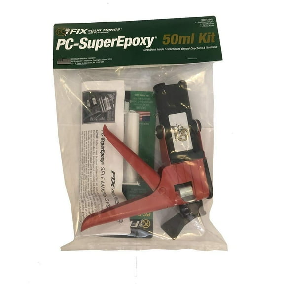 PC Products PC-Super Epoxy Adhesive Paste Kit, Two-Part with 50ml Cartridge and PPM-50 Dispensing Gun, Translucent 588
