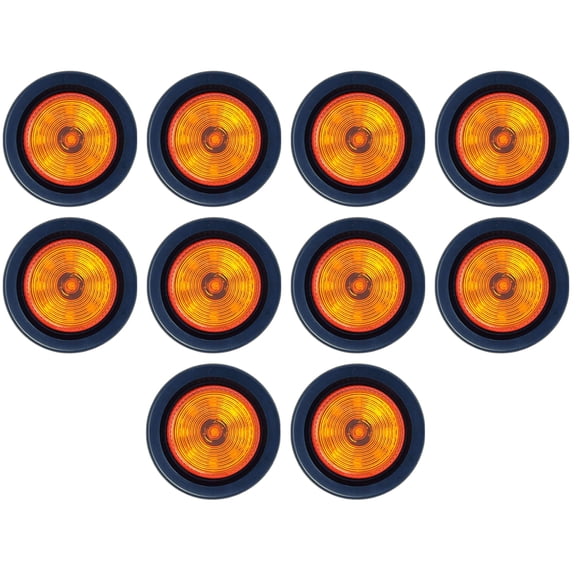 2" Round Trailer 9 LED Clearance Side Marker Lights DOT FMVSS 108 10x Amber