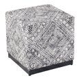 thumbnail image 1 of HomePop Ottoman en Tissu Motif Tribal Moderne Design Cube Carré Noir/blanc, 1 of 8