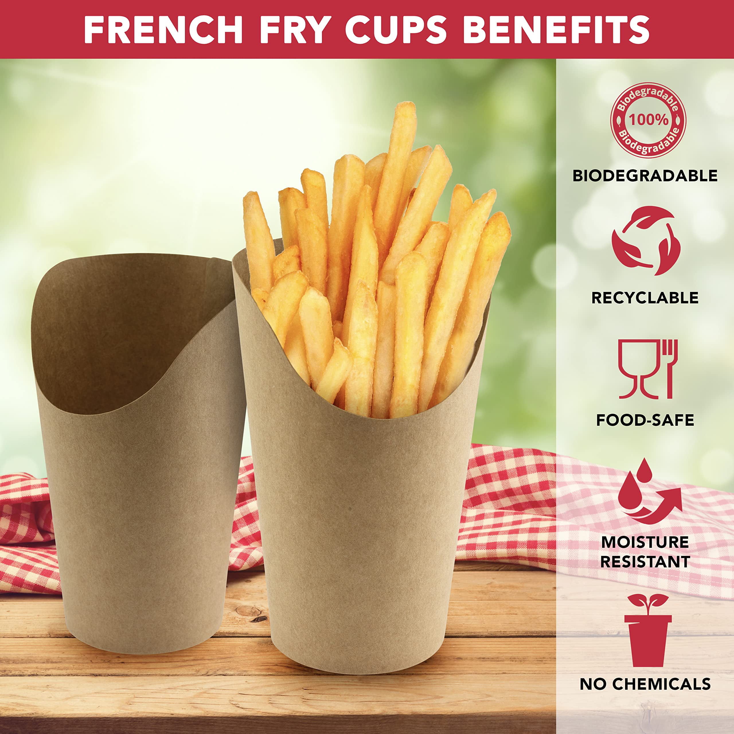 Green Direct French Fries Cup The Perfect Paper French Fries Cup Holder for all Occasions Pack of 50 