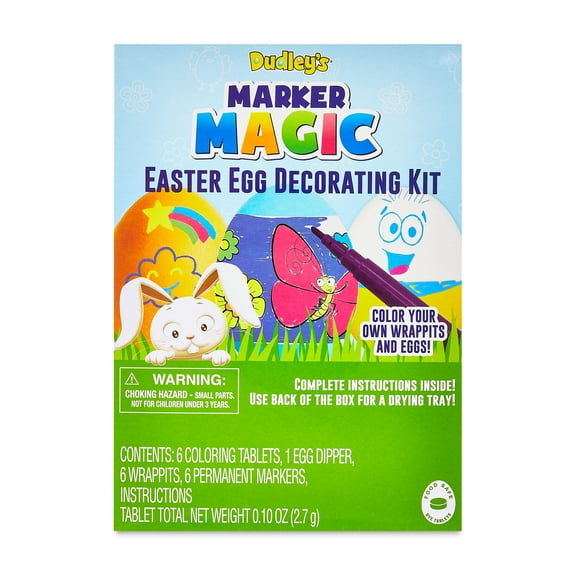 Dudley's Marker Magic Easter Egg Decorating Kit, Egg Hunt, Multicolor, Easy to Use, Family Fun, 1 Kit