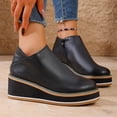 thumbnail image 5 of Willtoo Boots for Women Side‑Zipper Wedge Ankle Boots Thick Platform Elevated Booties Warm Winter Casual Outdoor Daily Shoes, 5 of 6