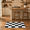 Black-1'8" x 2'8" (Rectangular), variant on Luxuryfiber Checkered Bath Mats Beige And White Checkerboard Bathroom Rug Retro Boho Farmhouse Aesthetic Decor For Tub Sink Showe