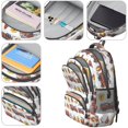 thumbnail image 4 of Fireman and Shield White Pattern Cute School Backpack Bag with Padded Back and Adjustable Shoulder Straps 16.9 X 12.6 X 5.9 Inches, 4 of 5