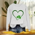 thumbnail image 5 of Felirenzacia Women’s St. Patrick Sweatshirt Lucky Clover Graphic Casual Pullover Top for Holiday Wear, White,L, 5 of 7