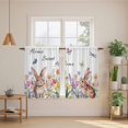 thumbnail image 2 of Easter Kitchen Curtains 45 Inch Length, Spring Watercolor Tulip Butterfly Flower Plant Tiers Curtains for Bathroom Bedroom Cafe, Light Filtering Small Window Treatment Short Drapes 2 Panels 42"Wx45"L, 2 of 8