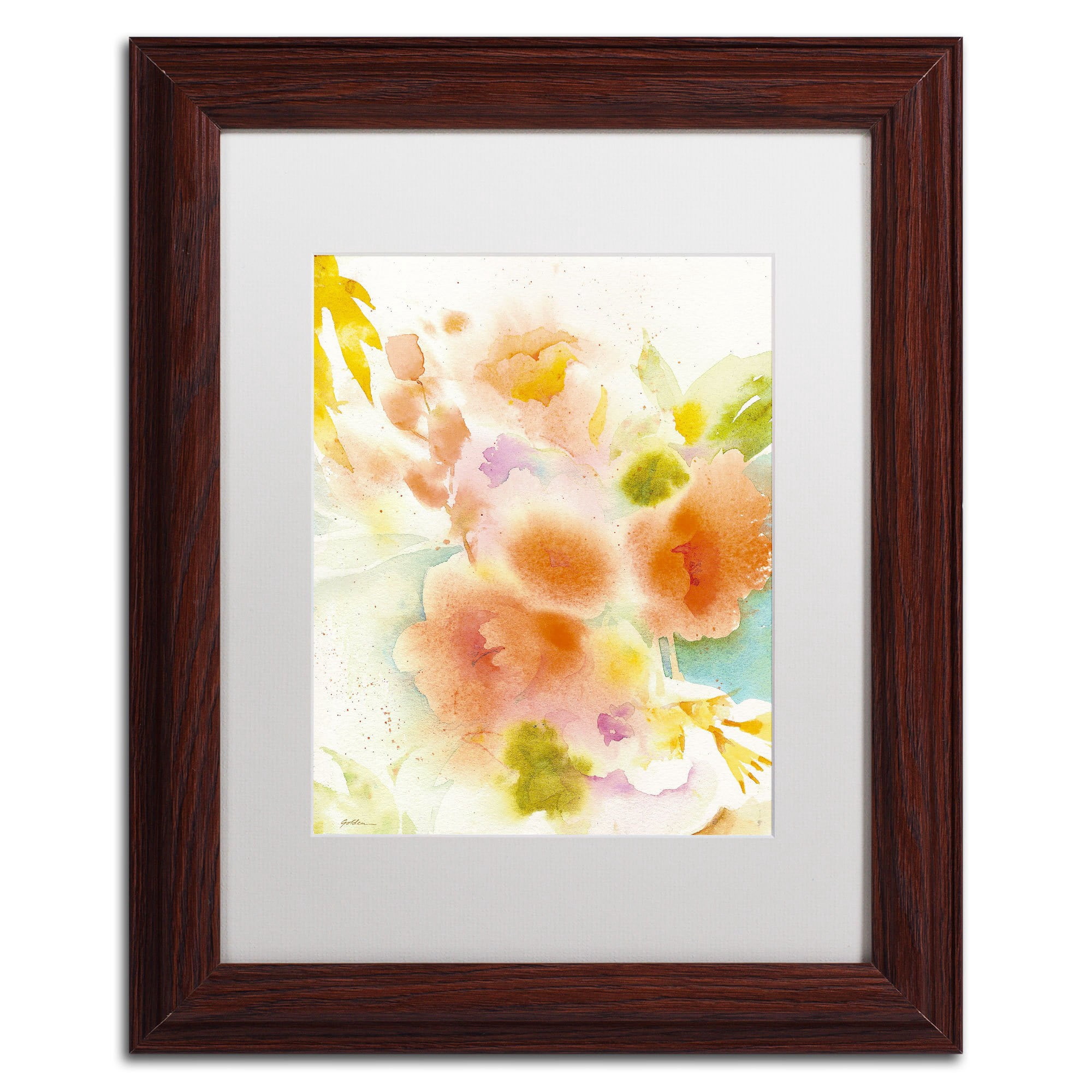 Trademark Fine Art "Orange Reflection" Canvas Art by Sheila Golden, White Matte, Black Frame