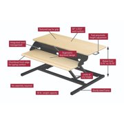 Two-Tier Pneumatic Standing Desk Converter - White Oak