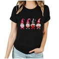 thumbnail image 2 of Guzom Black Gnome LOVE Graphic T-Shirt for Women, Crewneck Short Sleeve Casual Valentine's Day Tee with 95% Polyester 5% Spandex, S-XXXL Plus Size,Size M, 2 of 7