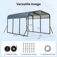 thumbnail image 3 of Gymax Abri d'Auto Robuste pour l'Extérieur en Acier Galvanisé, Garage, Abri de Voiture avec Toit Étanche, 3 of 10