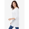 thumbnail image 3 of Woman Within Plus Size Perfect Three-Quarter Sleeve Crewneck Tunic, 3 of 6