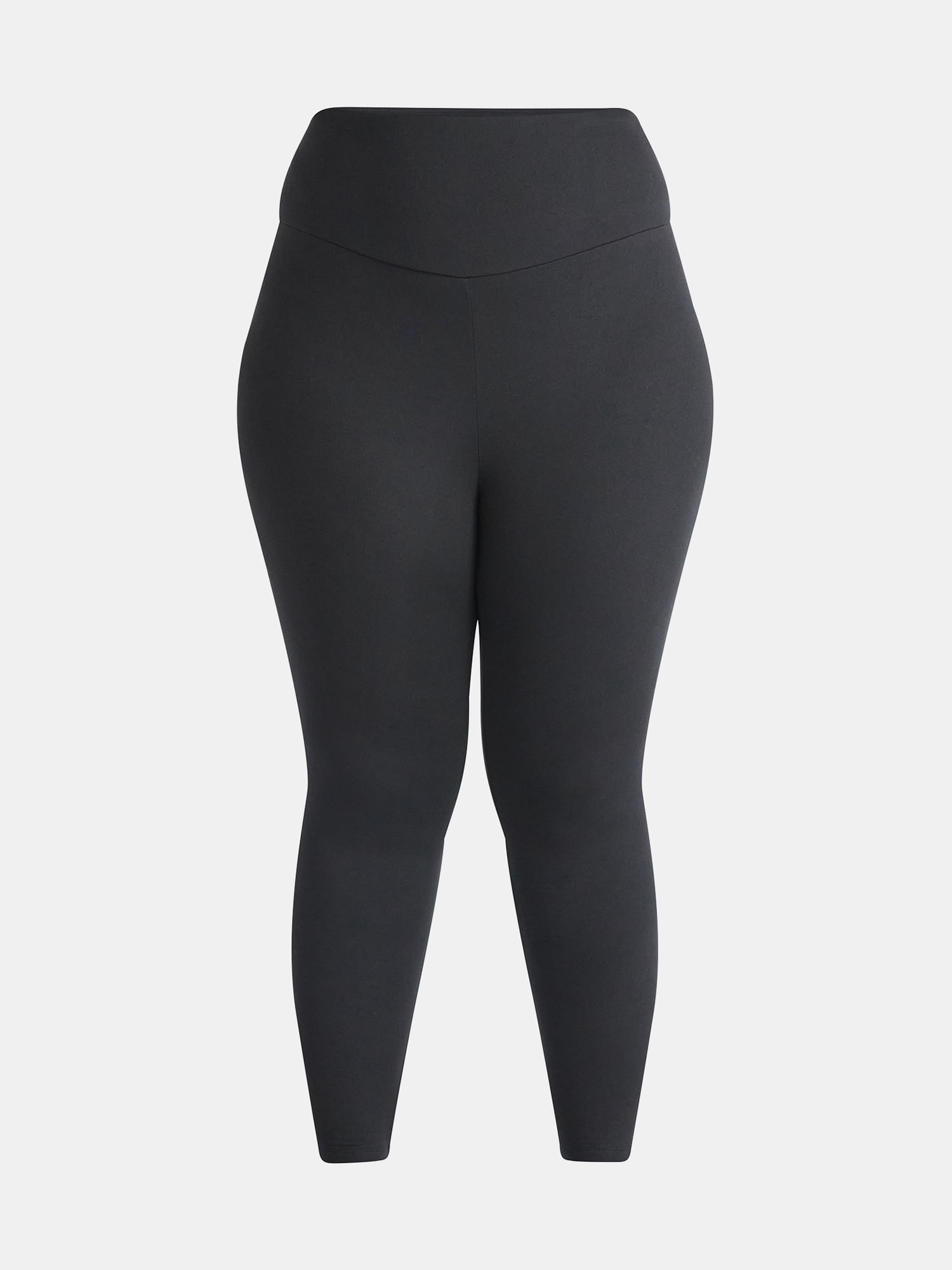 Feathers Plus size Women’s Cozy Lightweight Fleece-Lined Stretch Multipack Leggings for Everyday Wear, 2 Pack, Sizes 1X-4X