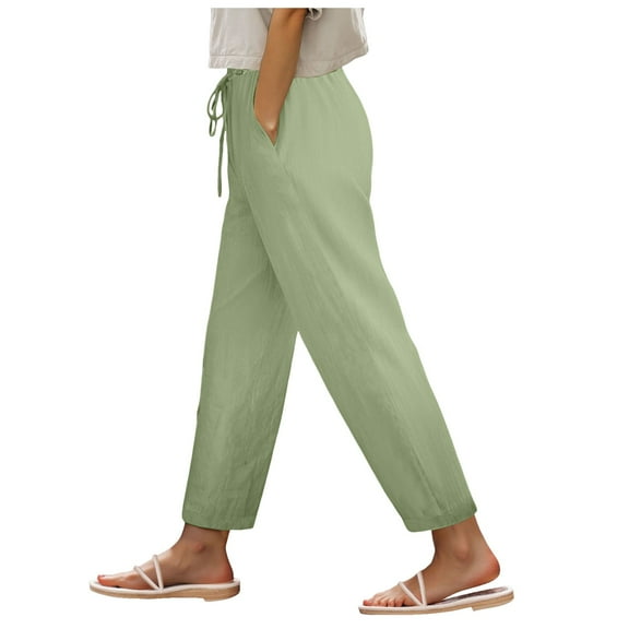 Gibobby Women's Wide Leg Sweatpants Trendy Interior Drawstring Sweatpants High Waisted Casual Trousers Jogger Pant(Light Green,XL)