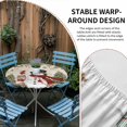 thumbnail image 4 of Round Fitted Tablecloth with Elastic Edge, Red Beige Christmas Waterproof Table Cloth Table Cover for 36"-44" Tables, Snowman Xmas Tree Ball Snowflake Winter Tablecloths for Dining Party Outdoor, 4 of 9
