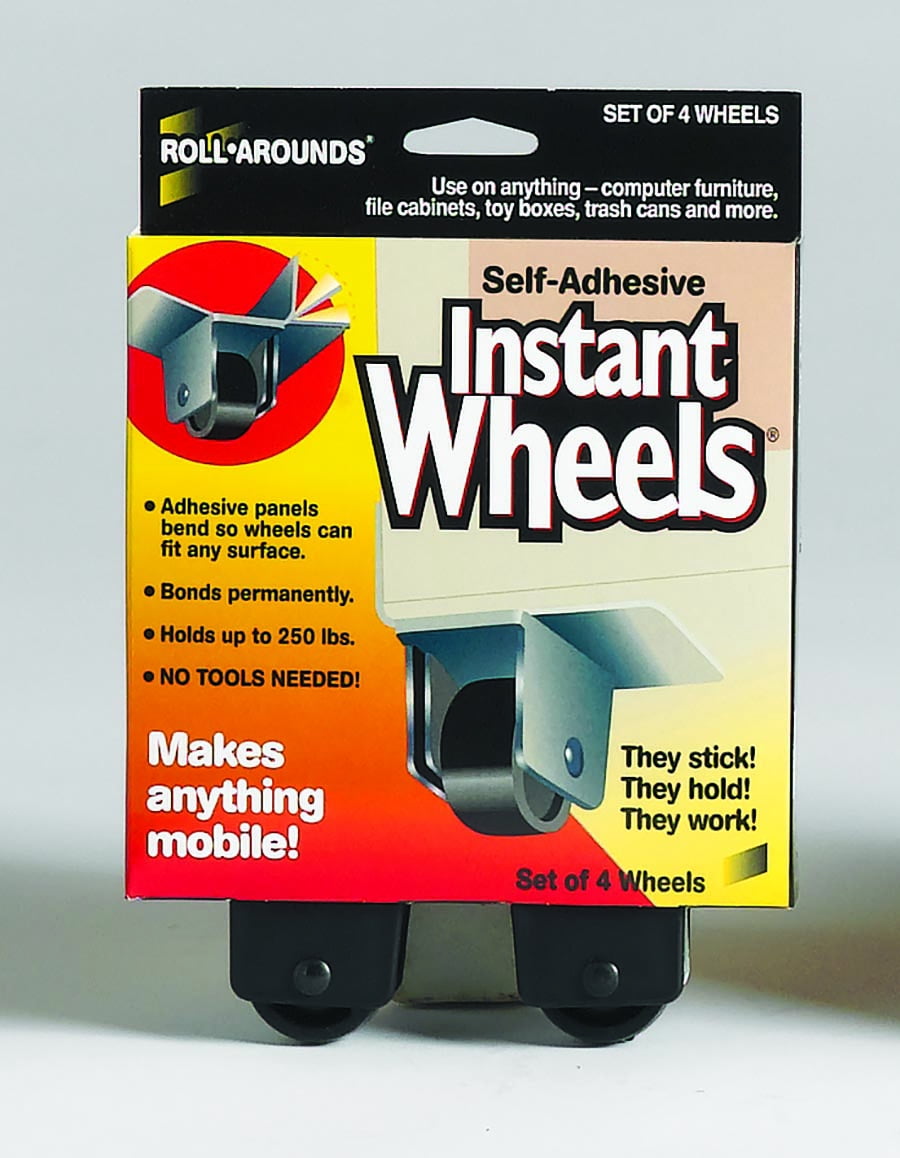 250 lbs/Set RollArounds Instant Swivel Wheels Self-Adhesive 4/Set Black 250 lbs/Set RollArounds Instant Swivel Wheels Self-Adhesive 4/Set Black