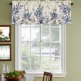 thumbnail image 3 of Purple Blue Flower Curtain Valances for Windows, Kitchen Valance Window Treatments Panel 2 Pack, Farmhouse Botanical Floral Butterfly Rod Pocket Short Curtains for Bathroom Bedroom 42 x 18 Inch, 3 of 8