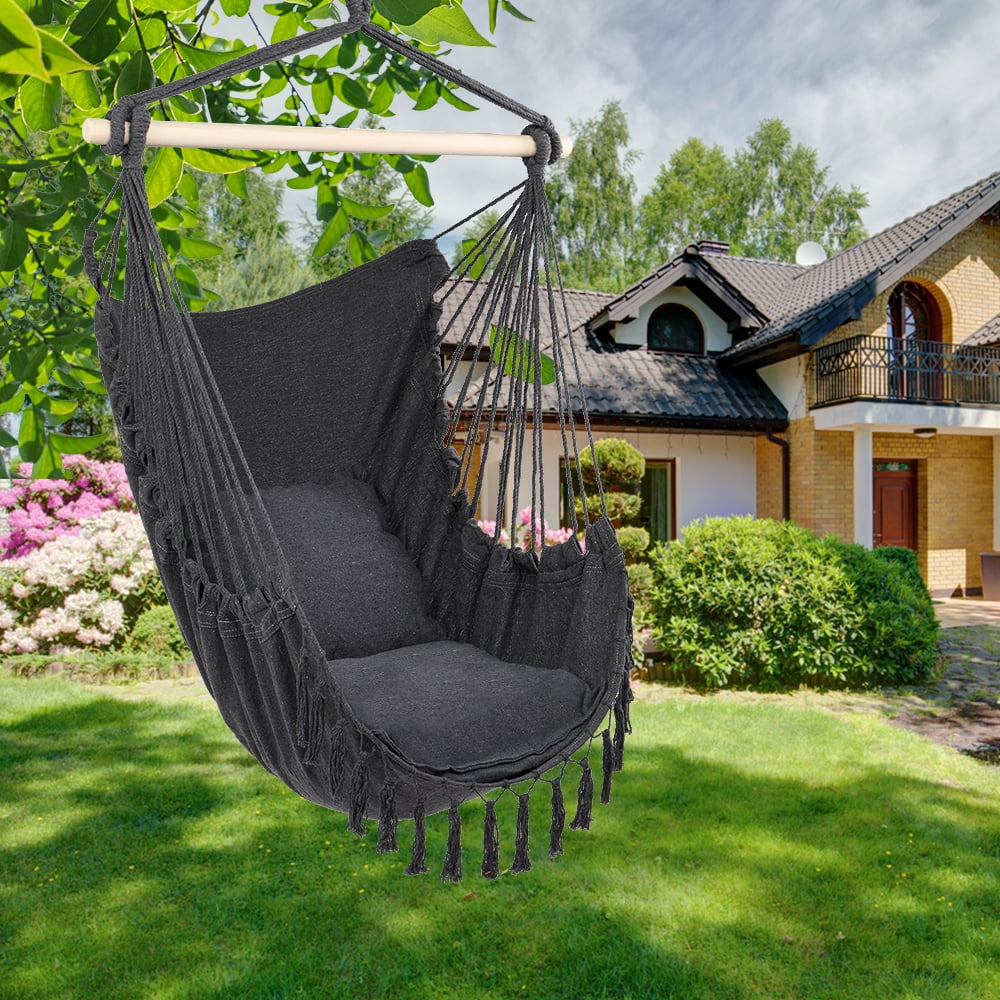Mother's Day Sales - Hammock Swing Seat Hanging Rope Chair Patio Picnic Camping With Tassel