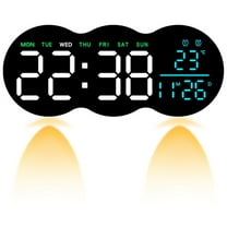 REGALWOVEN 2 Pcs LED Digital Wall Clock with Large Display and Remote Control Multicolor 11 Inch