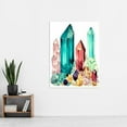 thumbnail image 2 of Gemstone Crystals Watercolour Study Purple Blue Pink Yellow Healing Energy Mineral Extra Large XL Wall Art Poster Print, 2 of 3