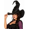 thumbnail image 2 of Large Ruched Witch Hat, Black, One Size, 2 of 3