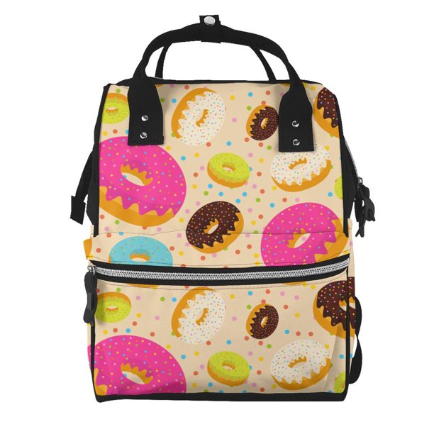 Disketp Donuts Mochila de Pañales de Gran Capacidad con Múltiples Bolsillos, Mochila de Viaje Multifuncional para Bebé, Unisex, Moderna y Resistente